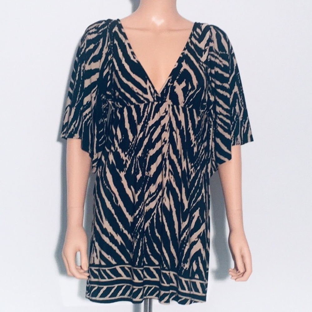 Animal Print Top, Black & Cream, Small, Preowned